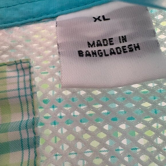 World Wide Sportsman Shirt Womens Blue Green Plaid Fishing Vented Pockets - Picture 4 of 7